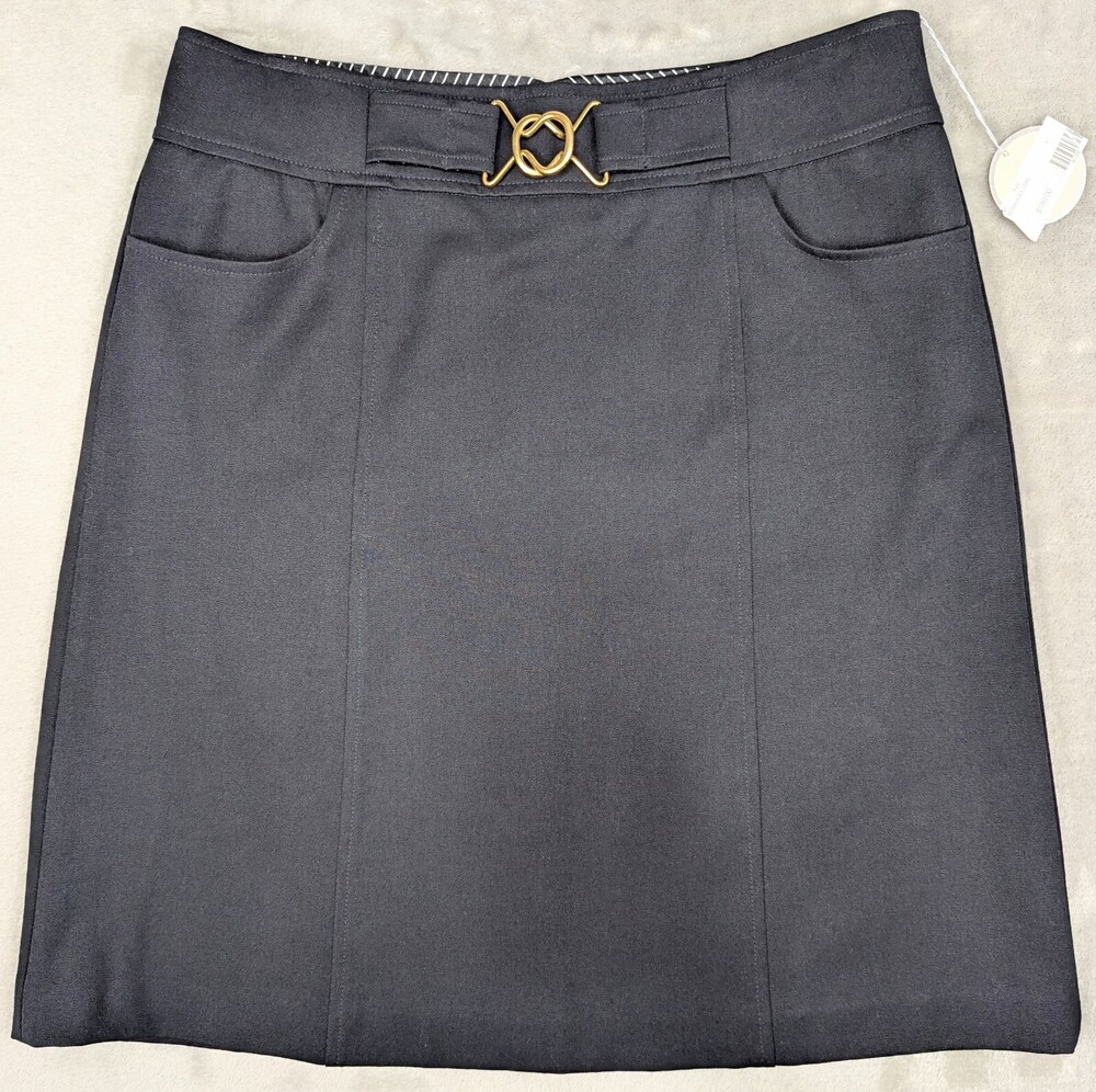 Rebecca Taylor Skirt 8 Black Mini Pencil Buckle Goth Whimsigoth Witchy Career